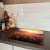 Landschap - Zonsondergang - Bloemenveld Inductie beschermer vinyl 3mm middel -sfeer3