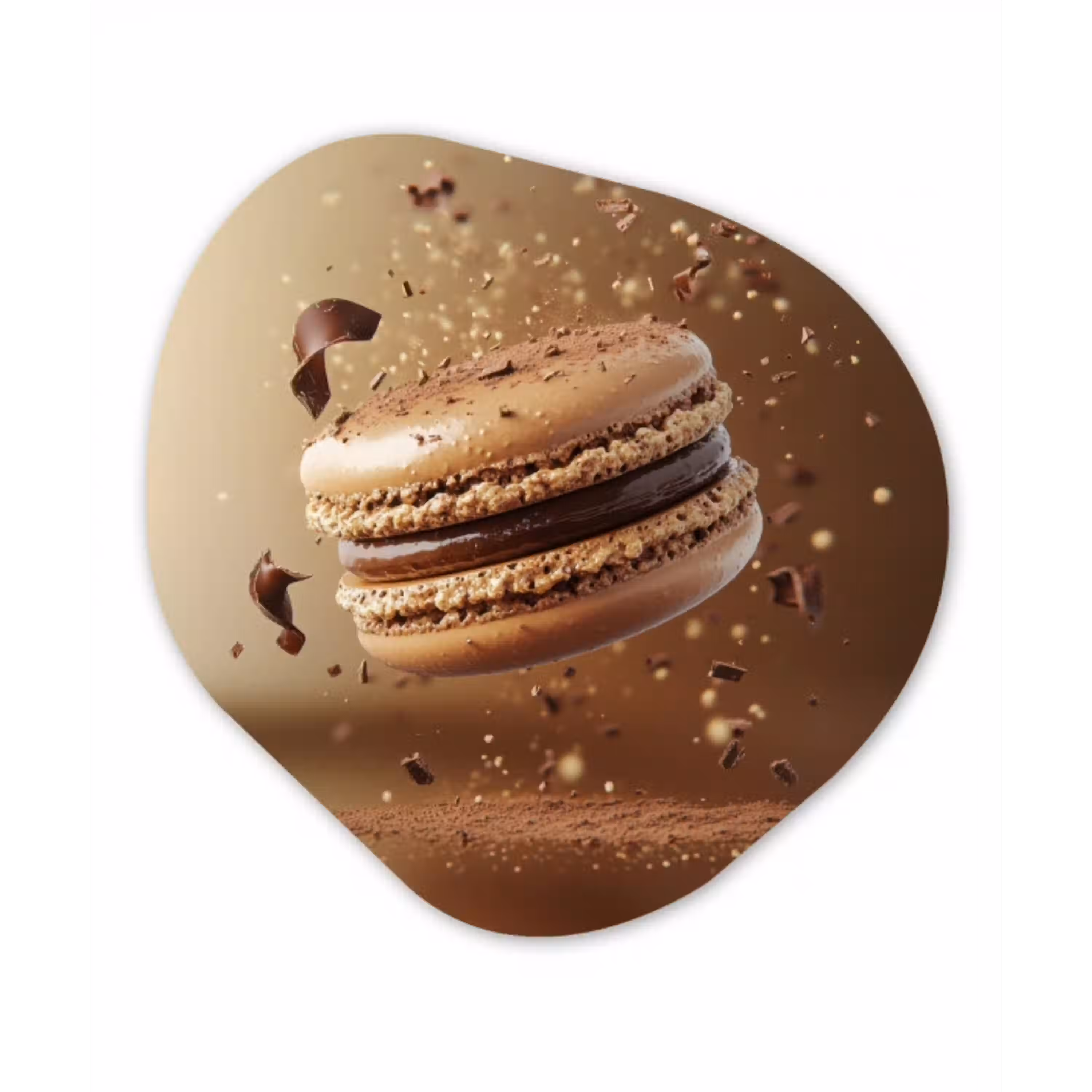 Chocolade - Macarons - Eten - Snoep Wandcirkel Organisch Plexiglas middel -3d