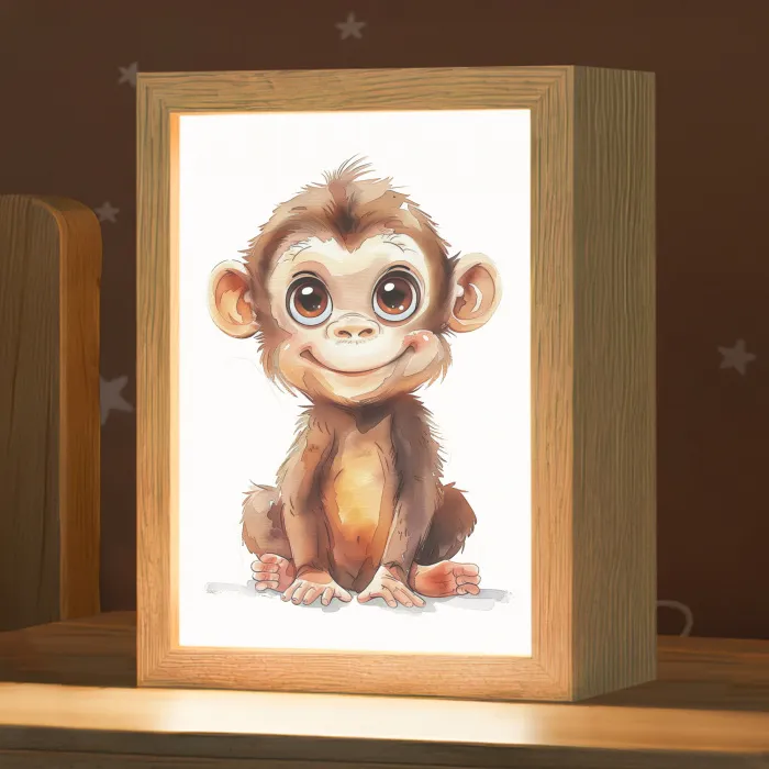 Aap - Baby - Jungle dieren Light Box met kabel klein -zzz_3d_website