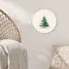 Kerstboom - Illustratie - Ster - Sneeuw Wandcirkel kunststof plaat 5mm dik klein -sfeer5