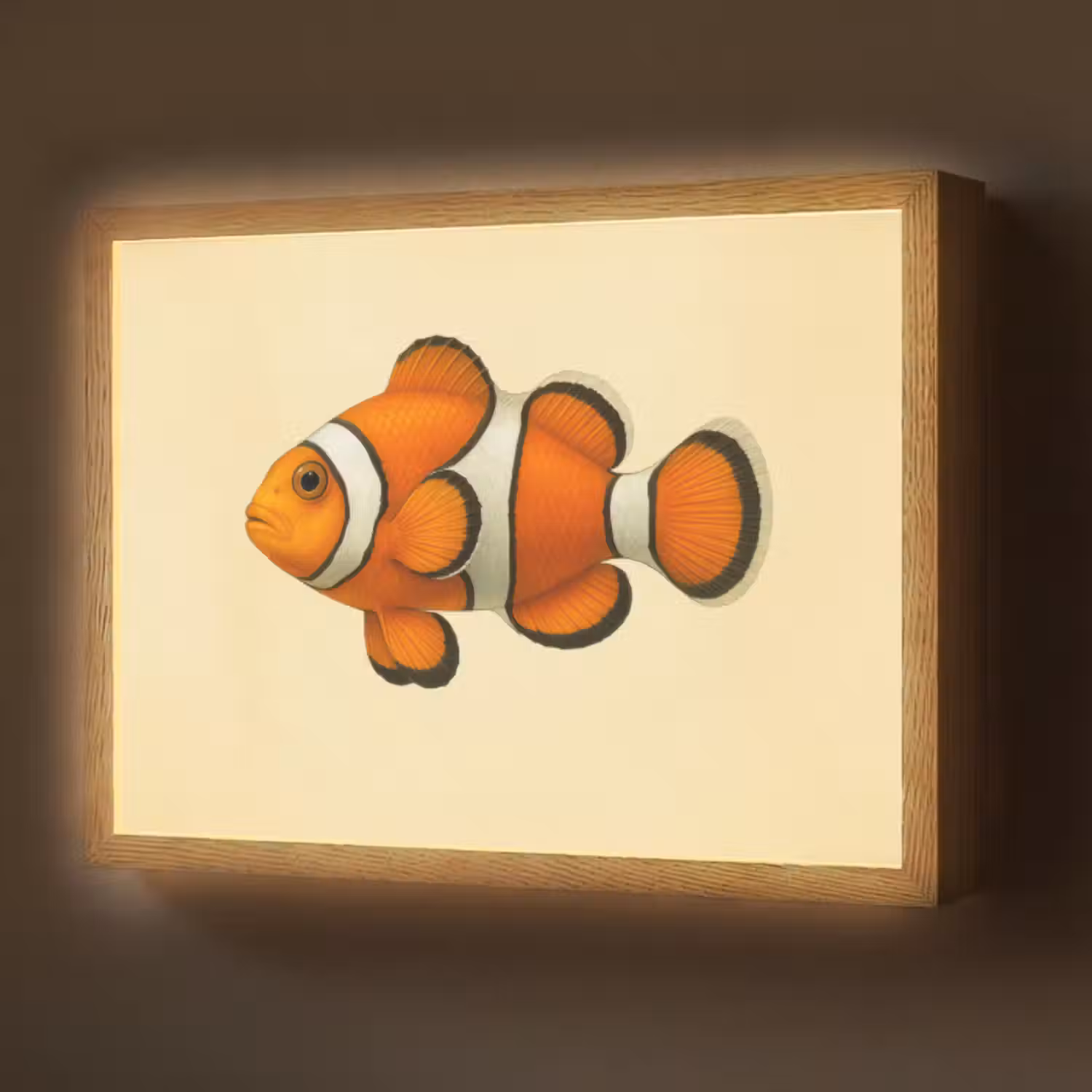 Lightbox - Wandlamp - Vis - Oranje - Strepen