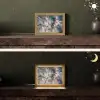 Marmer - Grijs - Blauw - Luxe - Goud Light Box met kabel (Tafellamp) klein -sfeer3