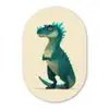 Dinosaurus - Turquoise - Stekels Wandcirkel Ovaal Forex klein -3d