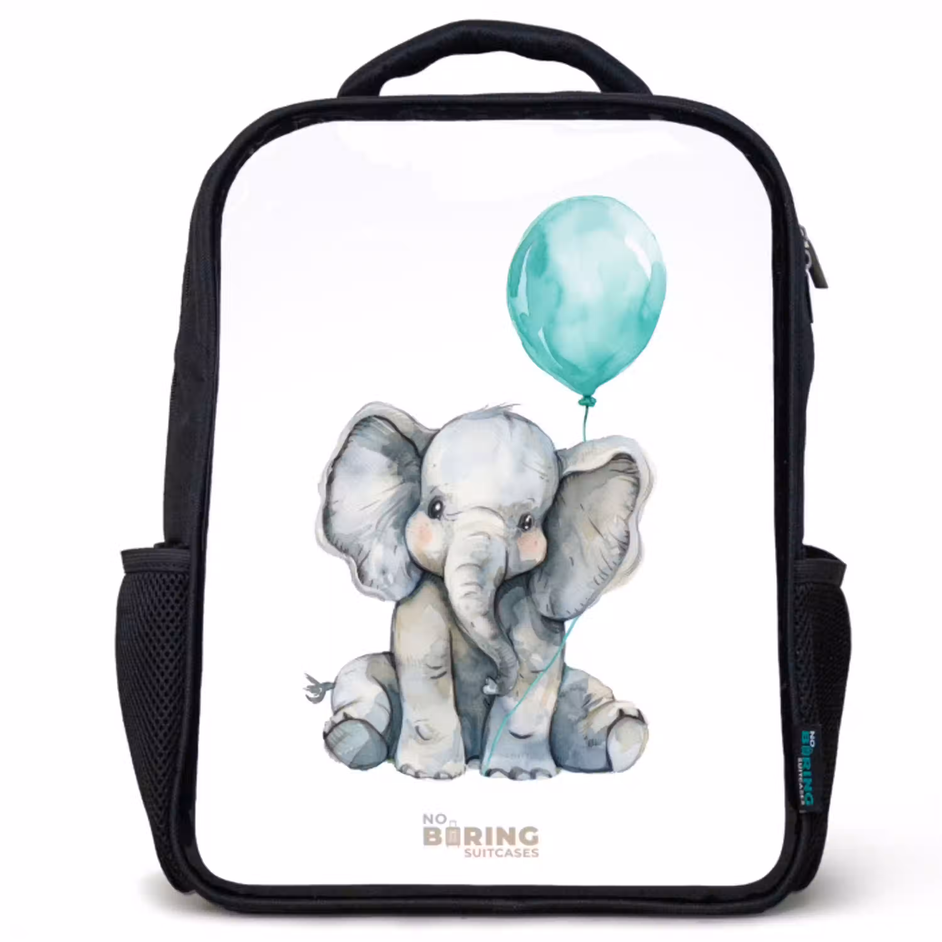 Olifant met blauwe ballon Rugzak - Zwart middel -3d
