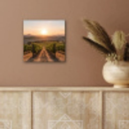 Wijngaard - Zonsondergang - Landschap aluminium wit klein -sfeer4