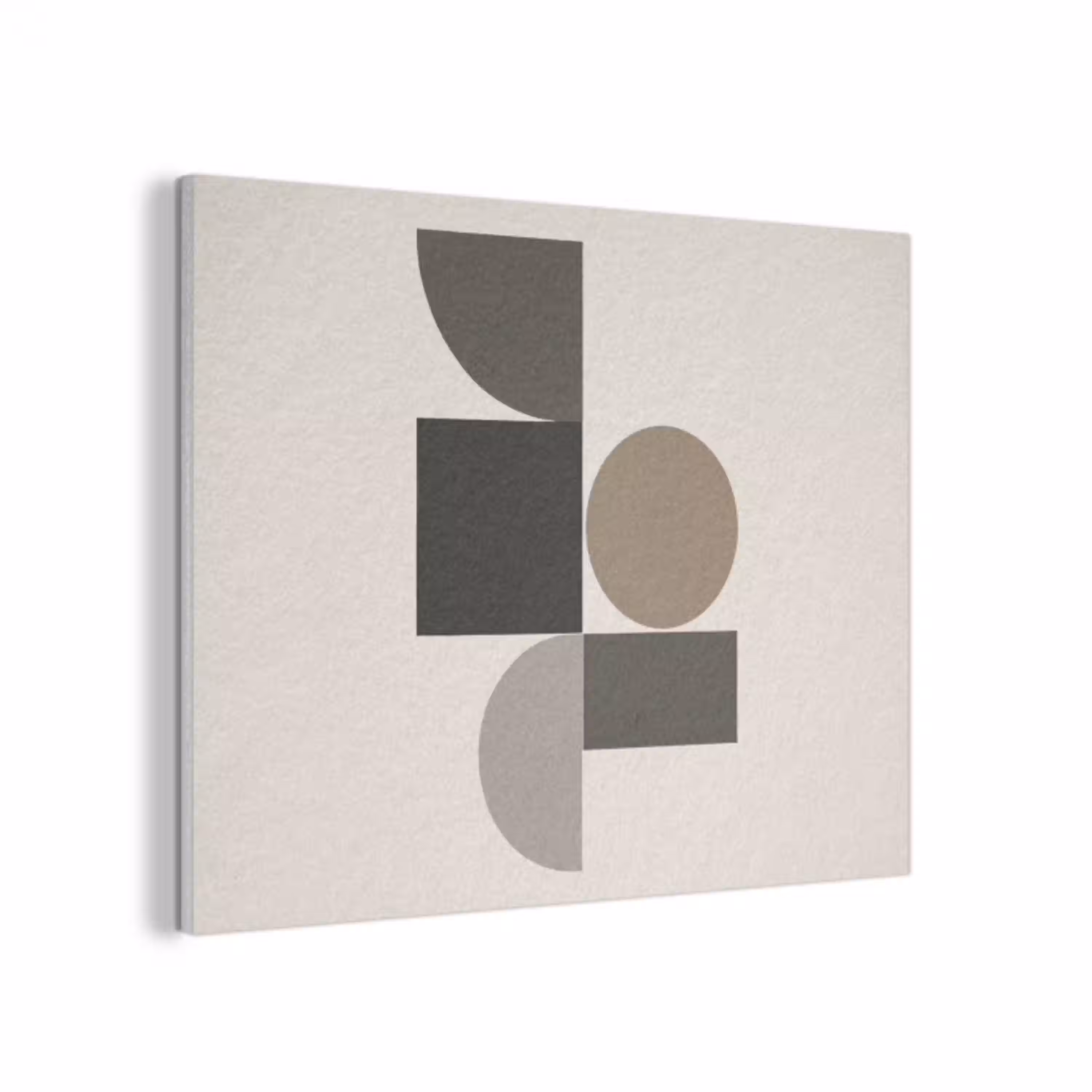 Aardetinten - Abstracte compositie - Eenvoudige vormen PET vilt klein -3d