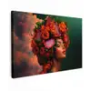 Vrouw - Drankenfruit - Rozen Tuinposter op houten frame 2 cm dik klein -3d