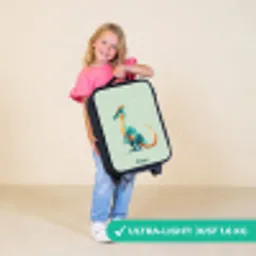 Elegante dino met kam Kinderkoffer - Zwart klein -sfeer2_UK