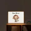 Aap - Bruin - Waterverf - Dieren - Meiden - Jongens Light Box met batterij (Wandlamp kind) middel -sfeer1_kind