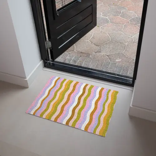 lijnen - Golven - Pastelkleuren - Patroon Deurmat klein -sfeer5