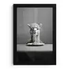 Alpaca - Pasta - Zwart - Wit - Grappig - Dieren fotolijst zwart zonder passe partout klein -3d