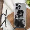 Vrouw - Pasta - Zwart - Wit Hoesje iPhone 16 Pro Max met koord klein -sfeer4