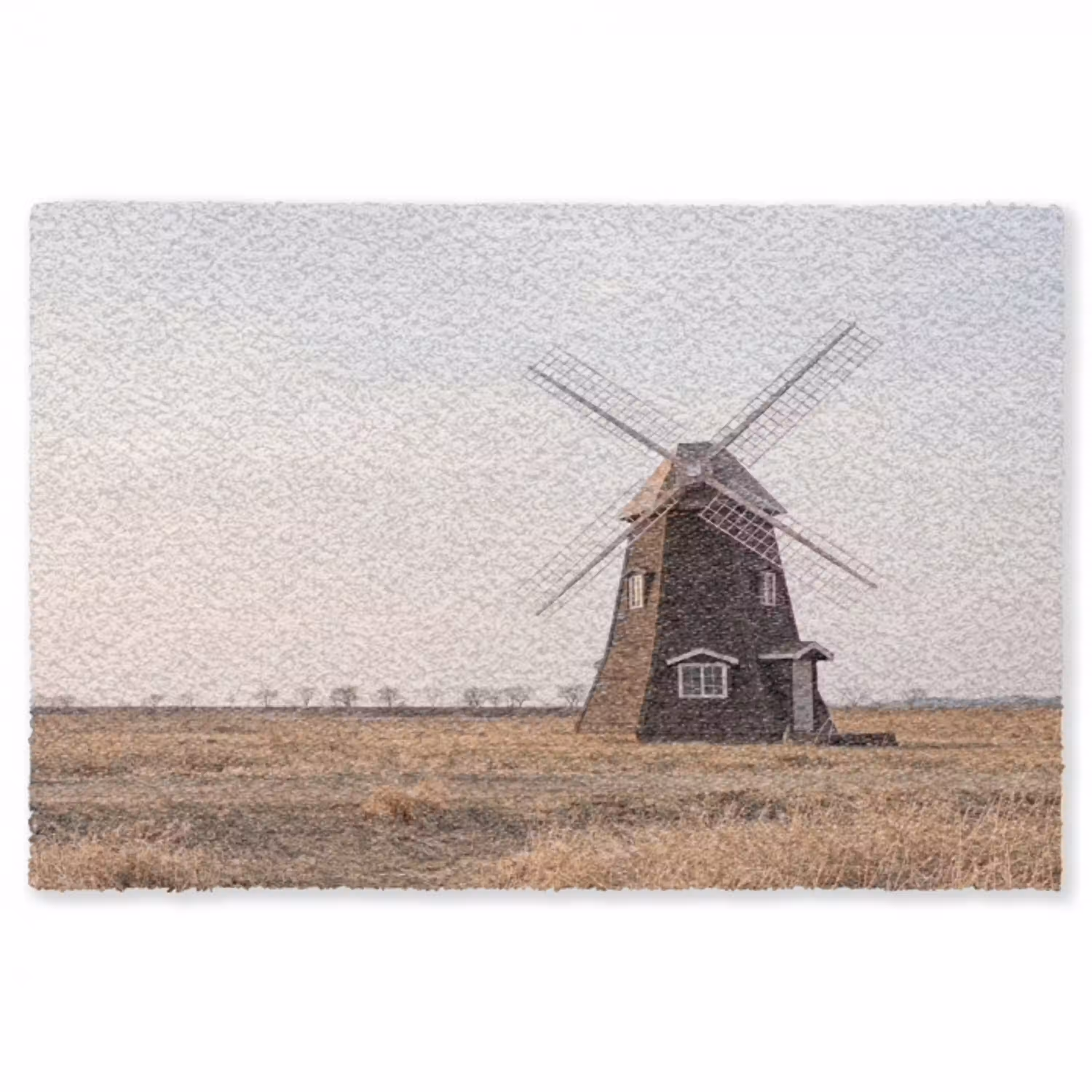 Windmolens - Landschap - Veld Vloerkleed Rechthoek klein -3d