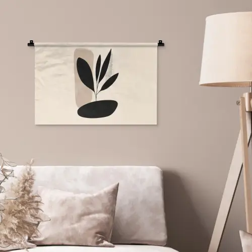Plant - Beige - Japandi Wandkleed katoen klein -sfeer4