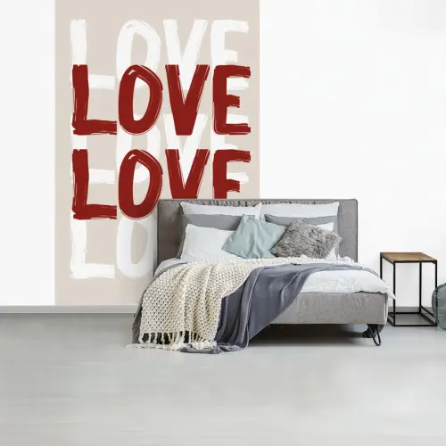 Love - Rood - Tekst fotobehang vinyl groot -slaapkamer