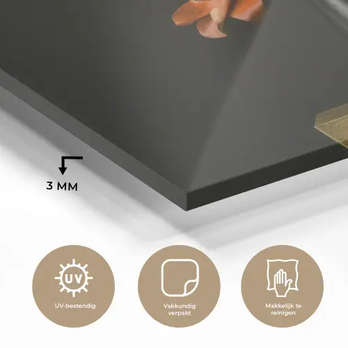 Boeket - Oranje - Gouden - vaas plexiglas 5mm klein -sfeer2
