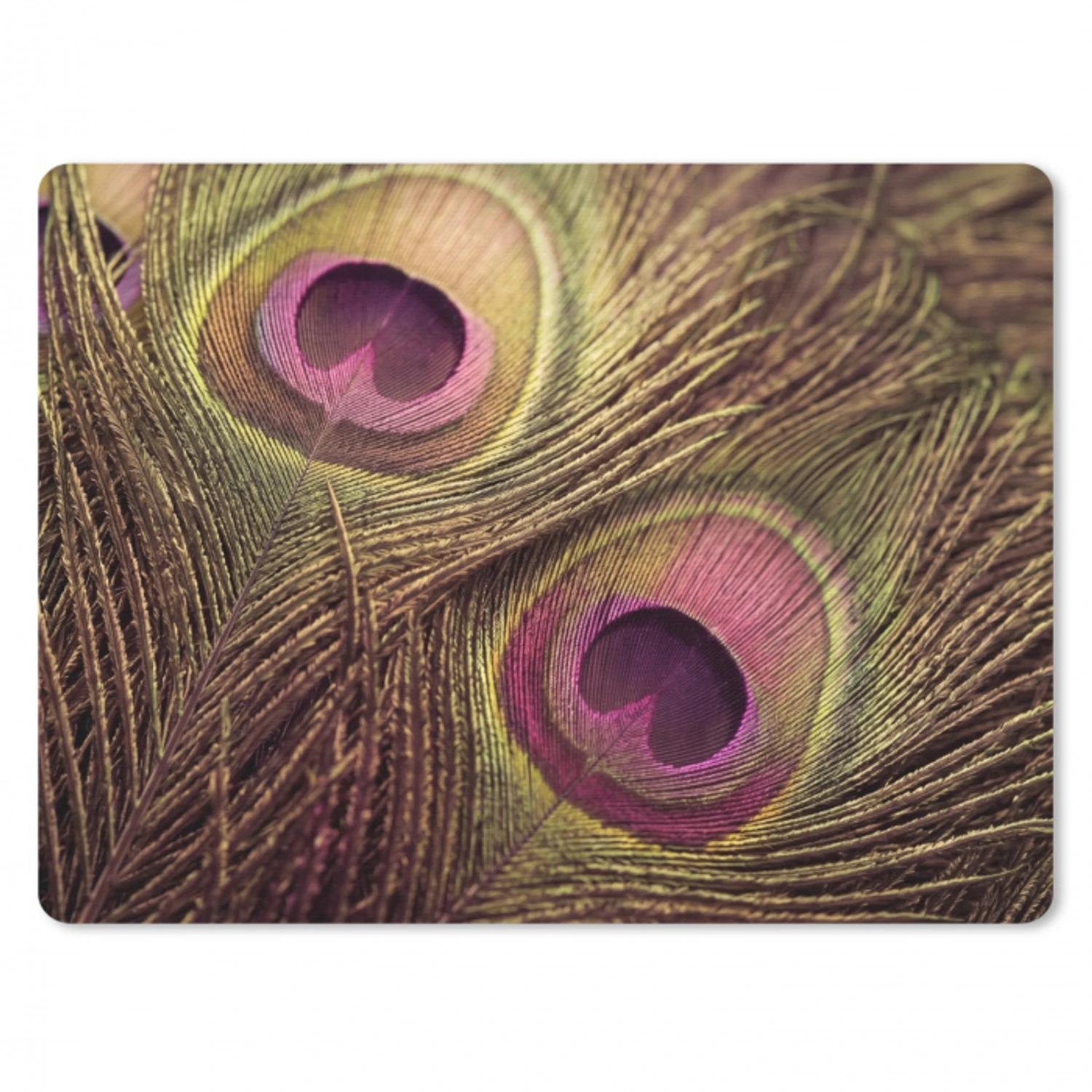Pauw - Veren - Paars - Groen muismat rubber klein -3d