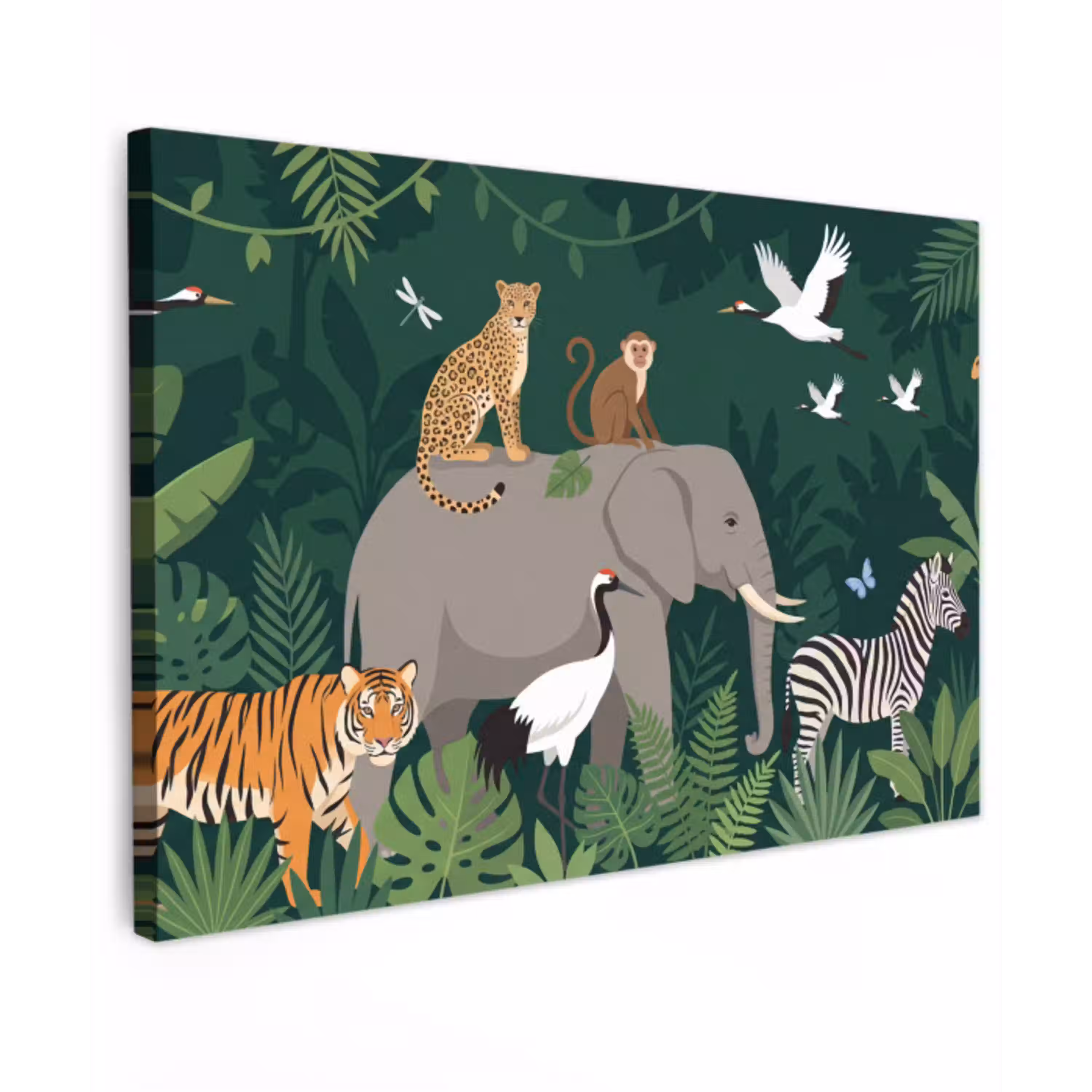 Tropisch - Jungle -  Groen Tuinposter op houten frame 2 cm dik klein -3d