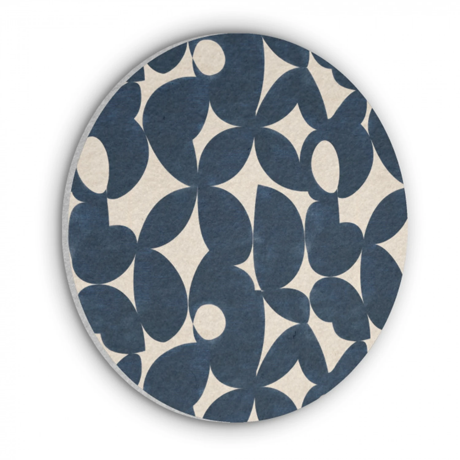 Modern - Geometrisch - Blauw Akoestische PET Vilt - Rond klein 838 -3d