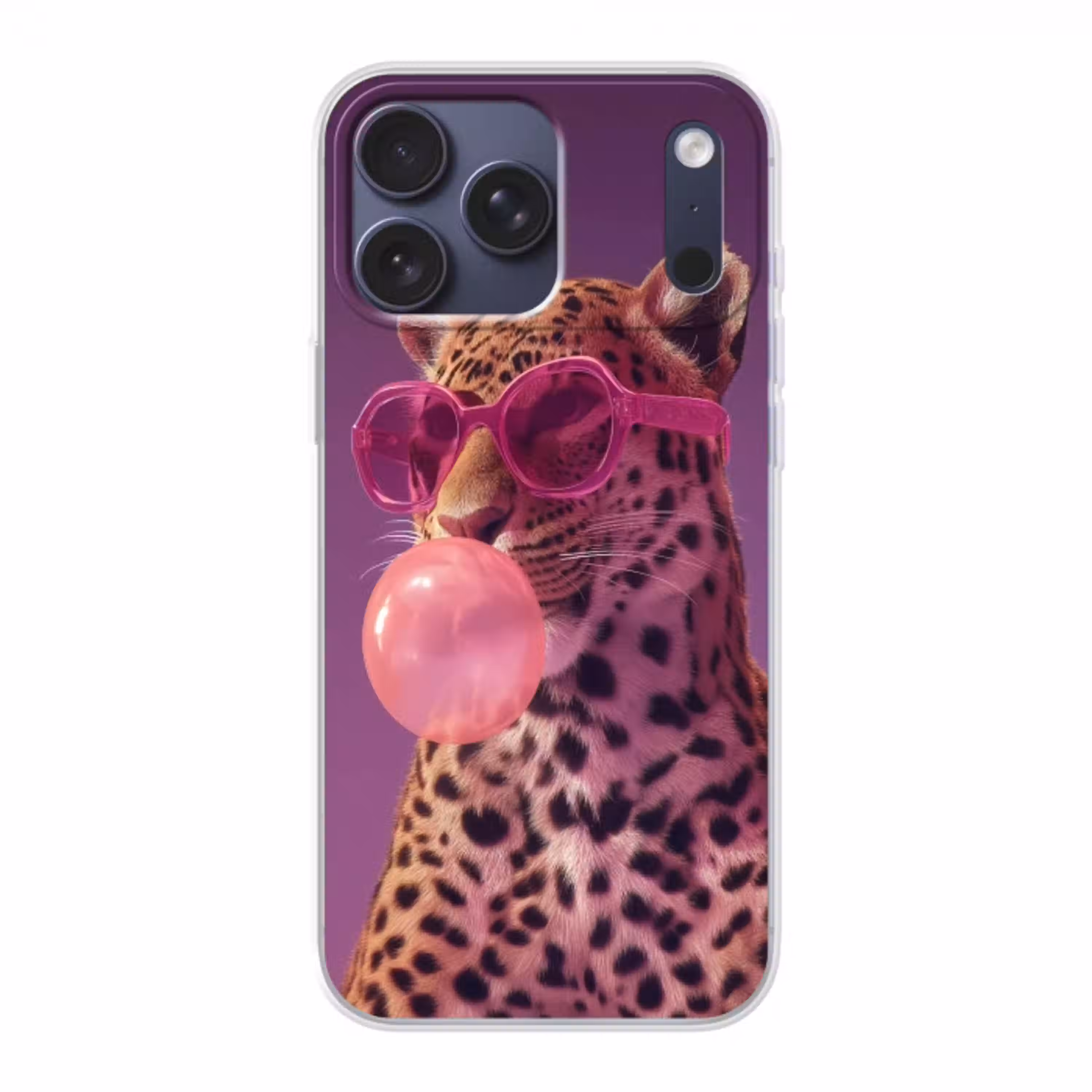 Panter - Zonnebril - Kauwgombel - Roze Telefoonhoesje iPhone 17 Pro Max klein -3d