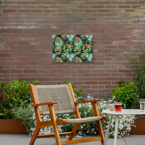 Monstera - Jungle - Bladeren Tuinposter op houten frame 2 cm dik klein -sfeer3