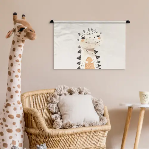 Dinosaurus - Pastel kleuren Wandkleed katoen klein -wsfeer5_kind