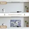 Zwaan - Kunst - Delfts blauw - Schilderij - Oude meesters keuken achterwand spatscherm klein -voor_na_FR