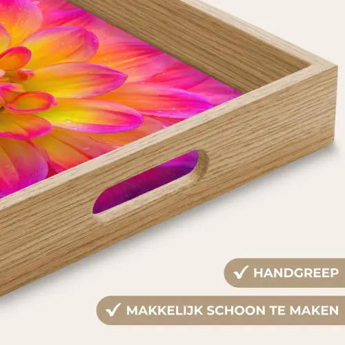 Roze - Dahlia - Kleurrijk Dienblad Rechthoek middel -USP_HandgreepNL