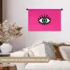 Minimalistisch - Oog - Roze Wandkleed katoen klein -sfeer1