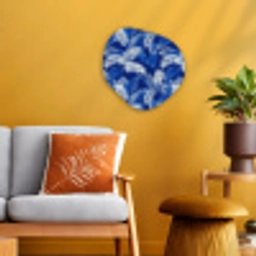 Palmblad - Patroon - Blauw Wandcirkel Organisch Forex 3mm klein 629 -sfeer4