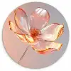 Glazen - Bloem - Roze Wandcirkel plexiglas klein -3d
