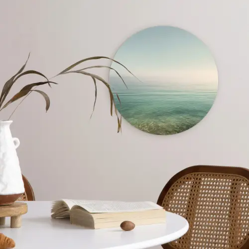 Zee - Horizon - Blauw - Mist Wandcirkel plexiglas klein -sfeer4