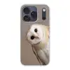 Uil - Bruin - Wit Telefoonhoesje iPhone 17 Pro klein -3d