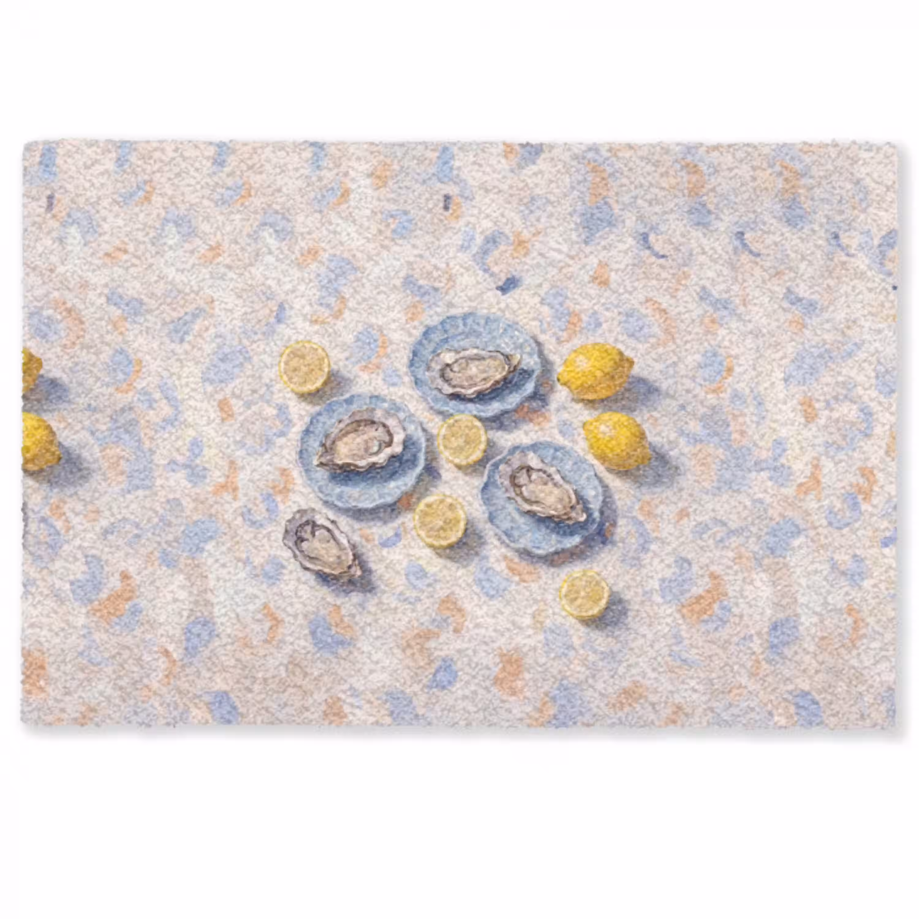 Eten - Oesters - Citroenen - Modern - Geel Deurmat klein -zkaufland3d
