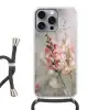 Bloem - Leeuwenbek - Roze - Stengel Hoesje iPhone 16 Pro Max met koord klein -3d
