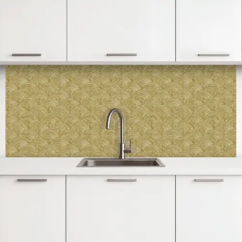 Waaier - Geometrisch - Groen keuken achterwand 2 middel 871 -3d