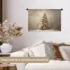 Kerst - kerstboom - Sneeuw - Art Wandkleed katoen klein -sfeer1