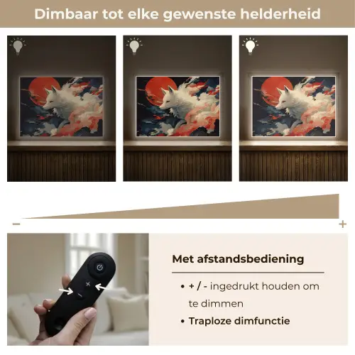 Witte vos - wolken - maan Light Box met batterij (Wandlamp) middel -USP_dimbaarNL