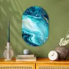 Marmerlook - Blauw - Goud - Luxe - Glitter - Marmer Wandcirkel Ovaal Forex klein -sfeer2