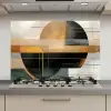 Abstract - Goud - Brons - Groen - Vormen - Modern keuken achterwand spatscherm klein -3d_website