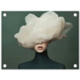 Hoed - Vrouw - Beige tuinposter los doek klein -3d