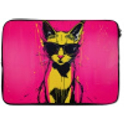 Kat - Art - Zonnebril - Roze laptophoes neopreen klein -zkaufland3dotto