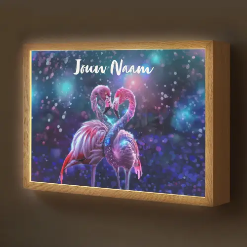 Flamingo's - Dieren - Ruimte - Galaxy Light Box met batterij (Wandlamp kind) middel -z3d_website