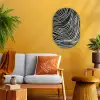 Lijnen - Patroon - Abstract - Wit Wandcirkel Ovaal Forex klein -sfeer4