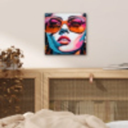 Vrouw - Bril - Kleuren - Graffiti aluminium wit klein -sfeer3