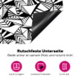 Geometrie - Driehoeken - Zwart - Wit Inductie beschermer vinyl 3mm klein 276 -zzzzzzz-lf-onderkant
