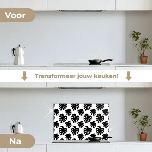 Bladeren - Modern - Symmetrie keuken achterwand spatscherm klein 900 -voor_na_NL