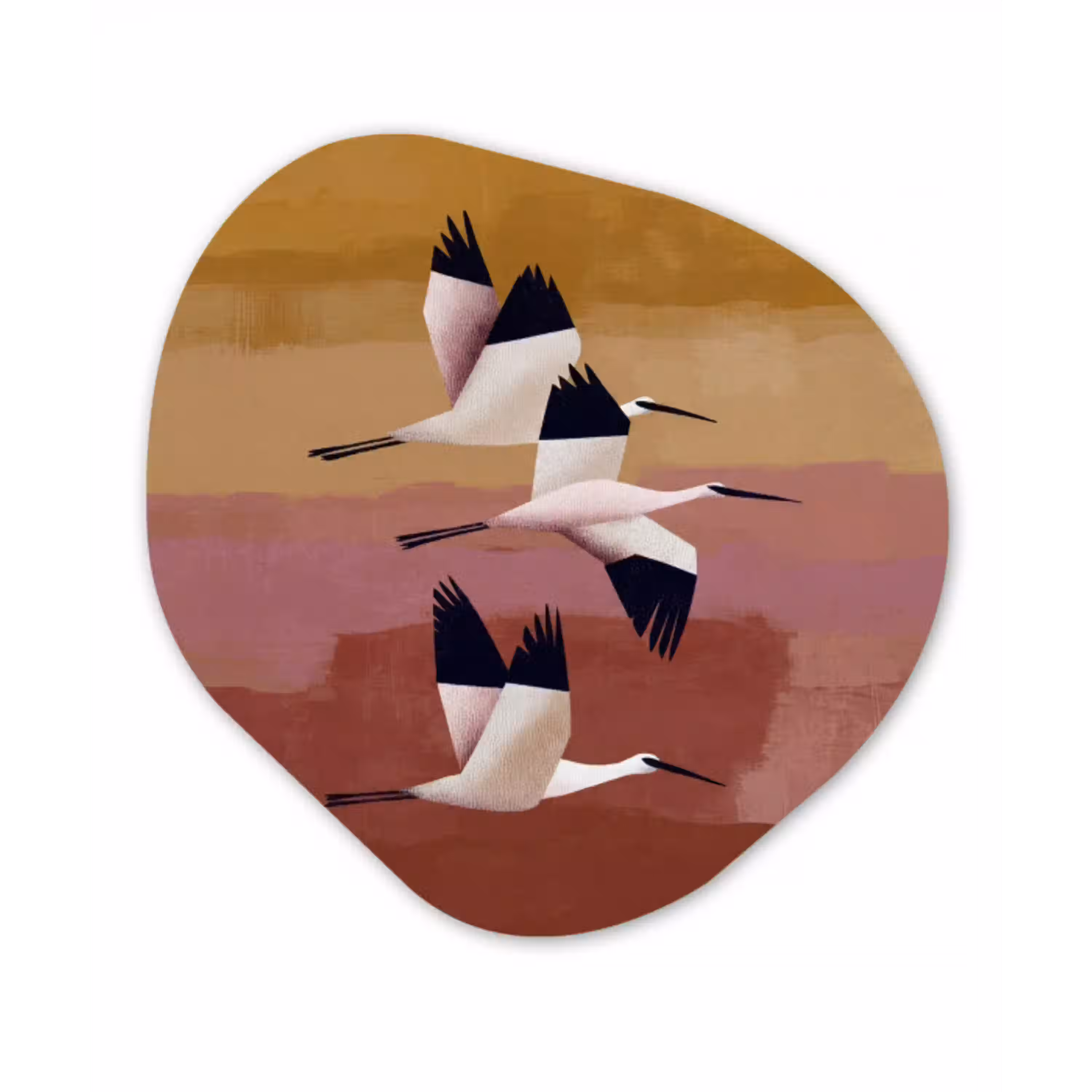 Vogels - Snavel - Abstract Wandcirkel Organisch Aluminium middel -3d