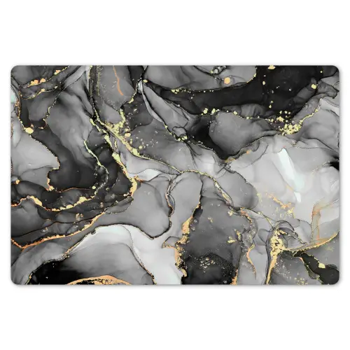 Marmer - Zwart - Goud - Grijs Placemat vinyl groot -zzsfeer1_Kitchenyeah-website
