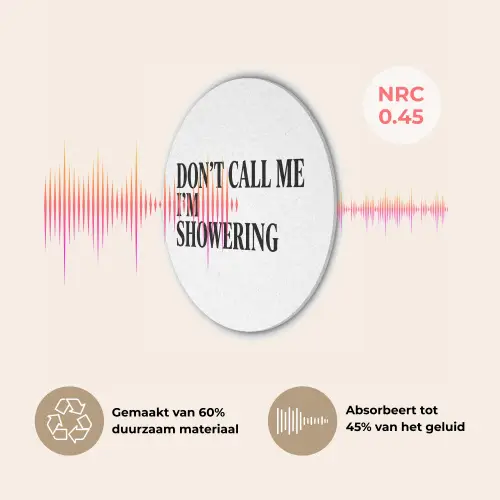Tekst - Modern - Zwart - Wit Akoestische PET Vilt - Rond klein -USP_NL